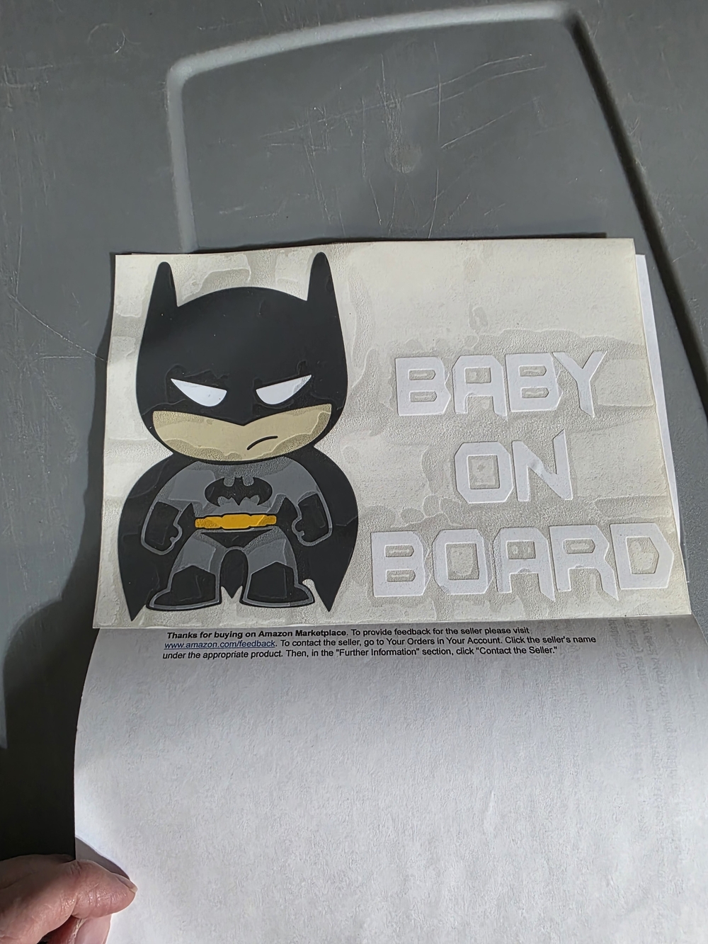 Baby on Board Batman Car Decal - Black/Gray